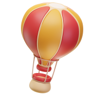 3D Air Balloon Illustration