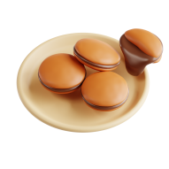 3D Asian Food Illustration Dorayaki