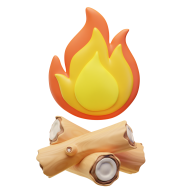 3D Bonfire Illustration