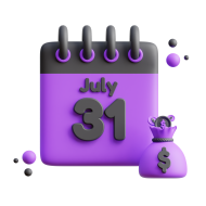 3D Business and Finance Icon Illustration Dark Purple Investment Plan