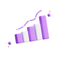 3D Business and Finance Icon Illustration Light Purple Analytics