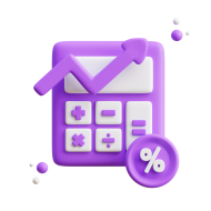 3D Business and Finance Icon Illustration Light Purple Bussines Profit