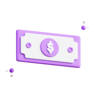 3D Business and Finance Icon Illustration Light Purple Money