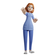 3D Character Medical Nurse Poses Illustration PNG (16)