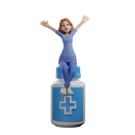 3D Character Medical Nurse Poses Illustration PNG (27)