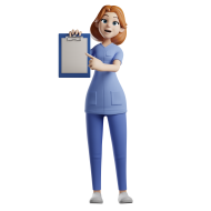 3D Character Medical Nurse Poses Illustration PNG (32)