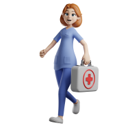 3D Character Medical Nurse Poses Illustration PNG (33)