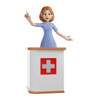 3D Character Medical Nurse Poses Illustration PNG (40)