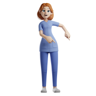 3D Character Medical Nurse Poses Illustration PNG (5)