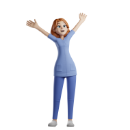 3D Character Medical Nurse Poses Illustration PNG (9)