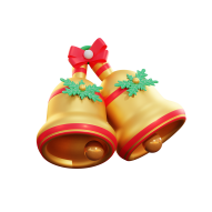 3d Christmas Gold Bell 03