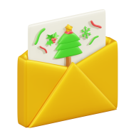 3D Christmas Holiday and Festive Season Illustration icon Christmas Letter 3