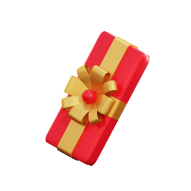 3D Christmas Holiday and Festive Season Illustration icon Giftbox Flat