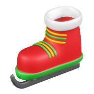 3D Christmas Holiday and Festive Season Illustration icon Ice Skate 1