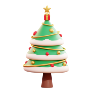 3D Christmas Holiday and Festive Season Illustration icon Pine Tree