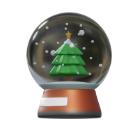 3D Christmas Holiday and Festive Season Illustration icon Snow Ball