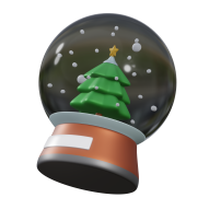 3D Christmas Holiday and Festive Season Illustration icon Snow Ball 2