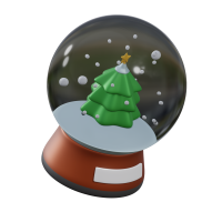 3D Christmas Holiday and Festive Season Illustration icon Snow Ball 3