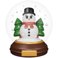 3D Christmas Holiday and Festives Season Illustration icon Snowman Ball 1