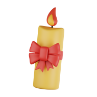 3D Christmas Holiday Illustration candle