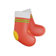 3D Christmas Holiday Illustration socks