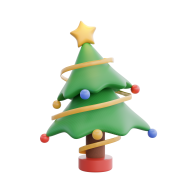 3D Christmas Holidays and Festive Season Illustration icon Christmas Tree