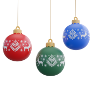 3D Christmas Holidays and Festive Season Illustration icon Ornaments