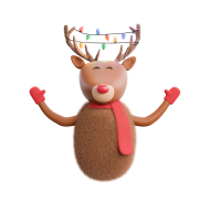 3D Christmas Holidays and Festive Season Illustration icon Rudolph