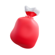 3D Christmas Holidays and Festive Season Illustration icon Santa Bag