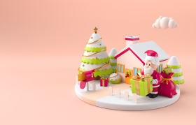 3d christmas  illustration set 1