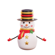 3d Christmas Snowman Black Hat 02