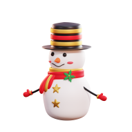 3d Christmas Snowman Black Hat 03