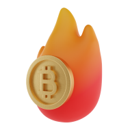 3D Crypto Currency Finance Illustration Fire 3