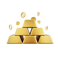 3D Crypto Currency Finance Illustration Gold Bricks 3