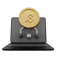 3D Crypto Currency Finance Illustration Laptop 1