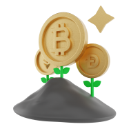 3D Crypto Currency Finance Illustration Plant   Bitcoin 3