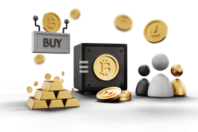 3D Crypto Currency Finance Illustration Scene02