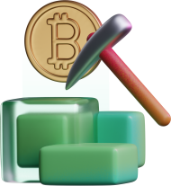 3D Crypto Icon  Bitcoin Mining