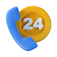 3D Customer Support Service Illustration icon 24 Hours Call