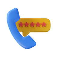 3D Customer Support Service Illustration icon Phone Call