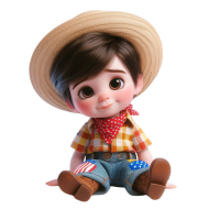 3d Cute Young CowGirl Party Celebration Fashion Decoration (6)