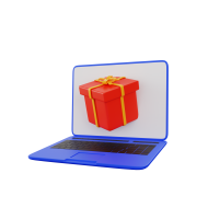 3D Ecommerce and Sales Illustration Laptop Gift 03