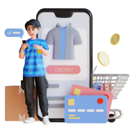 3D Ecommerce Illustration Checkout