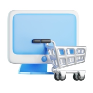 3D Ecommerce Shopping and Sales Illustration Shoping Online