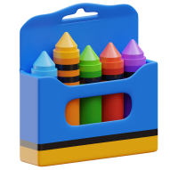 3d Education Illustration Crayon