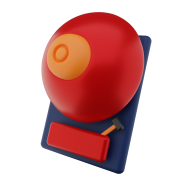 3d Education School illustration Icon bell