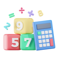 3d Educational and School Icon Illustration Calculator