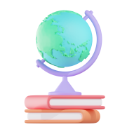 3d Educational and School Icon Illustration Globe Book