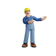 3D Electrician Construction Worker Illustration (2)