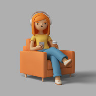 3d Female character Gesture Web Design Background Illustration (7)